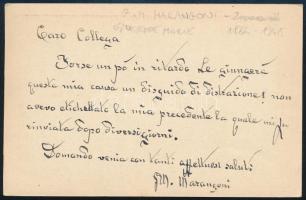 Matteo Marangoni (1876-1958) olasz komponista dedikált képe