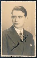 1936 Alfred Meyer (1891-1945) nagybőgős dedikált fotója / 1936 Autographed photo of bassist Alfred Meyer