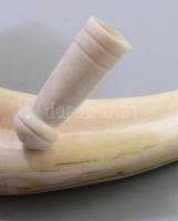 Íróasztali tolltartó, csont, agyar, 12 cm
