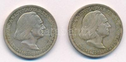 1936. 2P Ag "Liszt Ferenc" (2x) T:AU,XF patina
Adamo P7.3