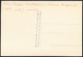 Hans Fryba (1899-1986) nagybőgős, komponista aláírt fotója