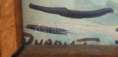 Duray Tibor (1912 - 1988): Vitorlások a kikötőben. Tempera, farost, jelezve balra lent: Duray T.. 13...