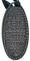 Zutt Richárd (1887-1938) 1914. "DVLCE ET DECORVM EST PRO PATRIA MORI" ezüstözött bronz eml...