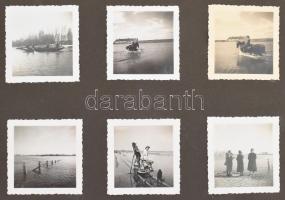 cca 1940-1945 Nagyszénás, Károlyi-kastély, kápolna, Czifra-major, fotóalbum, kb. 164 db beragasztott...