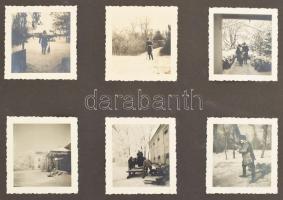 cca 1940-1945 Nagyszénás, Károlyi-kastély, kápolna, Czifra-major, fotóalbum, kb. 164 db beragasztott...