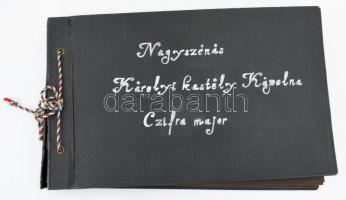 cca 1940-1945 Nagyszénás, Károlyi-kastély, kápolna, Czifra-major, fotóalbum, kb. 164 db beragasztott...