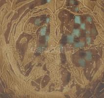 Papp Oszkár (1925-2011): Tudat múzsája (fej), 1968. Zománcfesték, olaj, karton, jelzett, a hátoldalá...