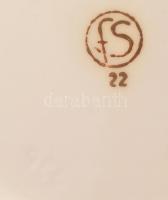 FS jelzéssel: Porcelán váza. Matricás, jelzett, minimális lepattanással az alján d: 19 cm, m: 19 cm