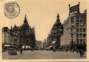 Antwerp Leys street with Carlton Hotel and Metropole (EK)
