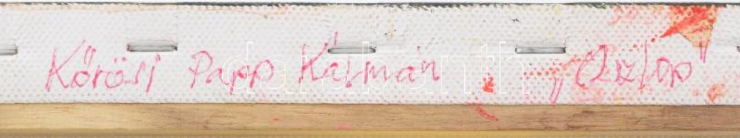 Kőrösi Papp Kálmán (1940-): Obeliszk. Olaj, vászon , jelzett a hátoldalán. 51x51 cm