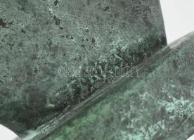 Sztrákos László (1954): Sámánsíp, öntött, patinázott bronz. m: 32 cm, Jelezve: Sztrákos 1/1