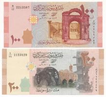 Szíria 2021. 200P + Szíria 2021. 100P T:UNC Syria 2021. 200Ł + Szíria 2021. 100Ł C:UNC Krause P113, ...