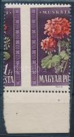 1950 Virág I. 1Ft látványosan elfogazva / shifted perforation