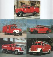 13 db MODERN német tűzoltó képeslap, tűzoltóautók / 13 modern German firefighter postcards, fire trucks