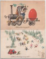 53 db MODERN magyar retro grafikai üdvözlő képeslap. Képzőművészeti Alap / 53 modern Hungarian retro...