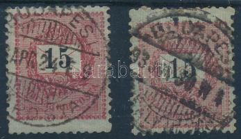 1889 2 x 15kr hosszabbra fogazva / shifted perforation