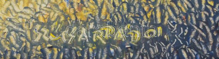 Szűcs Árpád (1933-2011): Alkony. Olaj, farost, jelzett, hátoldalán autográf felirattal, fakeretben, ...