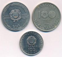 1980. 100Ft Ni "Szovjet-magyar közös űrrepülés" + 1982. 100Ft Cu-Ni "Labdarúgó Világb...