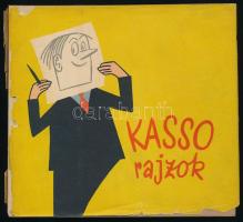 Kassowitz Félix "Kasso": Kasso rajzok. A művész, Kassowitz Félix "Kasso" (1907-1983) ) karikaturista, grafikus által Sándor Károly (1915-1960) karikaturista, grafikus DEDIKÁLT példány. Bp., 1957, Kézpőművészeti Alap. Kiadói félvászon-kötés, sérült, ketté szakadt kiadói papír védőborítóban.