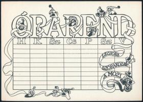 "Terence Hill a Szuperzsaru" órarend, 17×24 cm