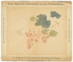 Jan Tschichold - Neu chinesische Farben drucke aus der Zehnbambushalle. Der Holzschneider und Bilddrucker. Basel,én.,Holbein Verlag. Gazdag képanyaggal illusztrált. Kiadói haránt-alakú félvászon-kötés, sérült papír védőborítóban, sérült kötéssel, kijáró lapokkal.