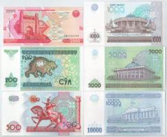 Üzbegisztán 1997. 200S + 1999. 500S + 2001. 1000S + 2021. 2000S + 2013. 5000S + 2017. 10.000S T:UNC
...