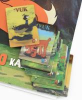 cca 2000-2010 Vuk. 3D Kártya gyűjtőposzter, benne 20 kártyával és további 16 kártyával. Teljes! 42x2...