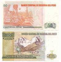 Peru 1987. 500I + 50I T:UNC
Peru 1987. 500 Intis + 50 Intis C:UNC
Krause P134, P130