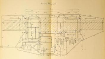 cca 1910 M. Kir. Államvasutak - Felvételi épület Dunaharaszti k. f. állomáson, mérték 1:100, 34×189 ...