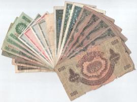 19db-os, főleg magyar bankjegyekből álló tétel T:F,VG