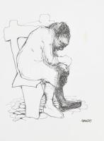 Hajósy Mónika (1953-): "Álmok" 4 db emberi alakokat ábrázoló tanulmány a "Józsefváros...