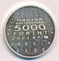 2003. 5000Ft Ag "Neumann János" kapszulában T:AU (eredetileg PP) Adamo EM188