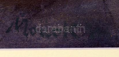 Modok jelzéssel: Csendélet. Akvarell, ceruza, papír, jelzett, üvegezett fakeretben, 29×40,5 cm