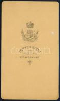 1865 Kolozsvár (Erdély) látképe, keményhátú fotó Tauffer Gyula kolozsvári műterméből, 6×10,5 cm