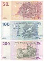 Kongó Demokratikus Köztársaság 2013. 50F + 100F + 200F T:UNC Democratic Republic of the Congo 2013. ...