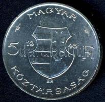 1946. 5Ft Ag "vastag Kossuth" T:1-/2+ kis ph