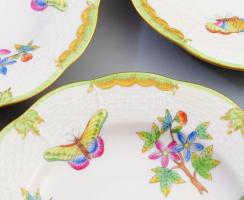 Herendi 3 darab Viktória mintás szendvicses tál. Jelzett, d: 16,5 cm