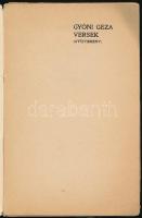 Gyóni Géza: Versek. Béke, háború, fogság. Első ezer. Bp., [1926], Athenaeum, 196 p. Első kiadás! A b...