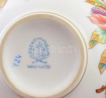Herendi Viktória mintás kávés csésze, csészealjjal, jelzett, d: 14 cm