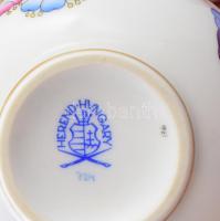 Herendi Viktória mintás kávés csésze, kissé más festésű csészealjjal, jelzett, d: 14 cm