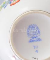 Herendi Viktória mintás mokkás csésze, csészealjjal, jelzett, d: 11,5 cm
