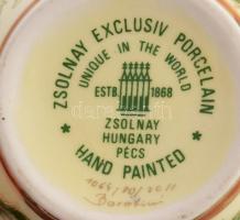 Zsolnay Exclusiv áttört peremű kaspó. Jelzett, mázrepedéssel, m: 11 cm