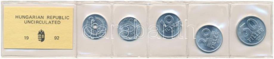 1992. 2f-50f Al (5xklf) fillér forgalmi sor fóliatokban T:UNC Adamo FO25