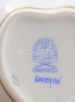 Herendi Apponyi zöld mintás szív alakú bonbonier. Jelzett, hibátlan, 7,5x7 cm