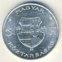 1946. 5Ft Ag "vastag Kossuth" T:1-/2+ kis ph