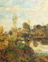 Magyar Mannheimer Gusztáv (1859-1937): Tájkép. Olaj, fa. Jelezve jobbra lent. Proveniencia: BÁV, 56....