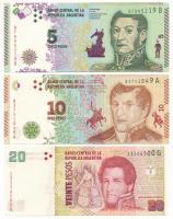 Argentína DN (2015) 5P + DN (2016) 10P + DN (2003) 20P T:UNC Argentina ND (2015) 5 Pesos + ND (2016) 10 Pesos + ND (2003) 20 Pesos C:UNC  Krause P359, P360, P355