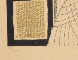 Szász Endre (1926-2003): Gertrud. Szitanyomat, papír, jelzett, 64/100 számozással. Üvegezett fakeret...