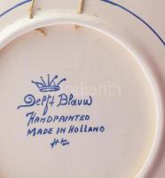 Delft dísztányér, jelzett, d: 26 cm