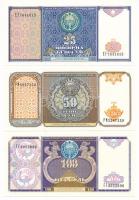 Üzbegisztán 1994. 25S + 50S + 100S T:UNC Uzbekistan 1994. 25 Sum + 50 Sum + 100 Sum C:UNC Krause P77, P78, P79